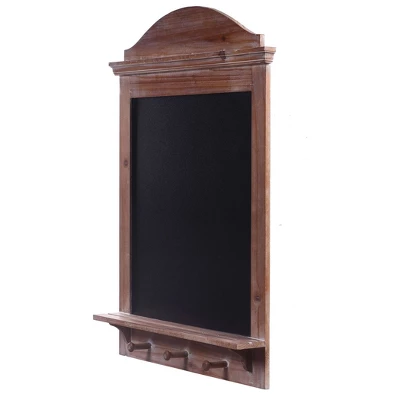 Multi-Functional Wall Memo Board With Chalkboard And Hanging Storage Brown - StyleCraft 3 Multi-Functional Wall Memo Board With Chalkboard And Hanging Storage Brown - StyleCraft