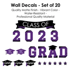 Big Dot Of Happiness Purple Class Of 2023 Graduation Party Wall Decals Set Of 20 -Finest Home Decoration GUEST 6d548ce8 af4e 4e65 bb2c f5218b666cf5