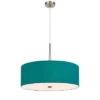 24" Lonoke Pendant Fixture With Hardback Linen Drum Shade Aqua Blue - Cal Lighting -Finest Home Decoration GUEST 6df29a5d 0d17 4548 8215 25a41f7d75f5