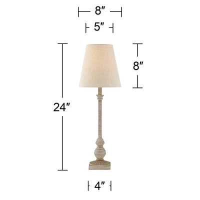 Regency Hill Loreno Traditional Buffet Table Lamps 24" High Set Of 2 Whitewashed Oatmeal Linen Drum Shade For Bedroom Living Nightstand Family Room 9 Regency Hill Loreno Traditional Buffet Table Lamps 24" High Set Of 2 Whitewashed Oatmeal Linen Drum Shade For Bedroom Living Nightstand Family Room - Image 7