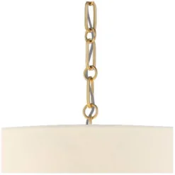 Possini Euro Design Warm Gold Pendant Chandelier 20" Wide Modern White Linen Drum Shade 4-Light Fixture For Dining Room Foyer Kitchen Island Entryway -Finest Home Decoration GUEST 6ef32cf2 e941 4364 9f50 317030122b20