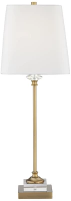 Regency Hill Julia 29 1/2" Tall Skinny Buffet Traditional End Table Lamps Set Of 2 Gold Clear Crystal Metal Living Room Bedroom Bedside White Shade 8 Regency Hill Julia 29 1/2" Tall Skinny Buffet Traditional End Table Lamps Set Of 2 Gold Clear Crystal Metal Living Room Bedroom Bedside White Shade - Image 6