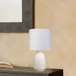 Frieze Ceramic Table Lamp With Drum Shade White - Splendor Home -Finest Home Decoration GUEST 70ae7786 149d 4a3f 89e9 51dfe5956504