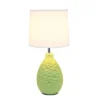14.17" Traditional Ceramic Texture Thumbprint Tear Drop Table Desk Lamp With Tapered White Shade Green - Creekwood Home -Finest Home Decoration GUEST 7154473e 4230 4365 be85 0c92ddc82b62