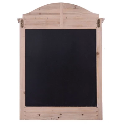 Multi-Functional Wall Memo Board With Chalkboard And Hanging Storage Brown - StyleCraft 4 Multi-Functional Wall Memo Board With Chalkboard And Hanging Storage Brown - StyleCraft - Image 2