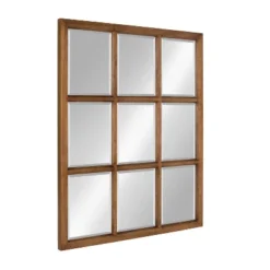 26" X 32" Hogan Windowpane Framed Wall Mirror Natural - Kate And Laurel