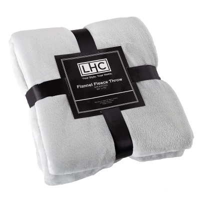 Hastings Home Oversized Flannel Fleece Throw Blanket - 60" X 70", Dawn Gray 6 Hastings Home Oversized Flannel Fleece Throw Blanket - 60" X 70", Dawn Gray - Image 5