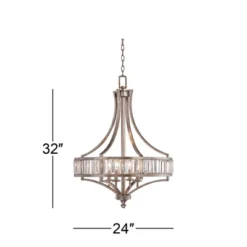 Vienna Full Spectrum Soft Silver Chandelier 24" Wide Crystal Glass 4-Light Fixture For Dining Room House Kitchen Bedroom -Finest Home Decoration GUEST 7393f249 f54a 47ee b388 b1dc8d26a605