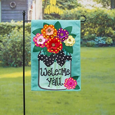 Evergreen Indoor Outdoor Welcome Y'all Bundle Set Of 4 - Garden Flag Stand And Flag, Sassafras Doormat Frame And Sassafras Insert 4 Evergreen Indoor Outdoor Welcome Y'all Bundle Set Of 4 - Garden Flag Stand And Flag, Sassafras Doormat Frame And Sassafras Insert - Image 2
