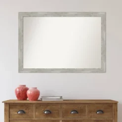 40" X 28" Non-Beveled Dove Gray Wash Narrow Wall Mirror - Amanti Art -Finest Home Decoration GUEST 740f028a b58d 451e 9b19 acc24560ac97