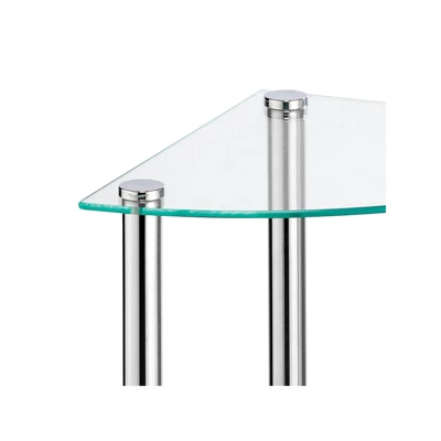 MDesign Glass/Metal Household Corner Organizer Shelf 5 MDesign Glass/Metal Household Corner Organizer Shelf - Image 3