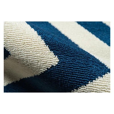 Navy Indoor/Outdoor Geometric Rug 5 Navy Indoor/Outdoor Geometric Rug - Image 3
