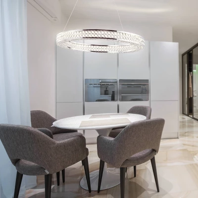 24.7" Crystal/Metal Round Benton Chandelier (Includes Energy Efficient Light Bulb) Silver - JONATHAN Y 6 24.7" Crystal/Metal Round Benton Chandelier (Includes Energy Efficient Light Bulb) Silver - JONATHAN Y - Image 4