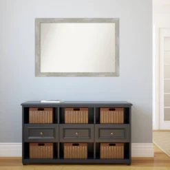40" X 28" Non-Beveled Dove Gray Wash Narrow Wall Mirror - Amanti Art -Finest Home Decoration GUEST 77044721 63cd 4453 8451 5dce8422ffde