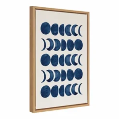 18" X 24" Sylvie Moon Phases Framed Canvas Wall Art By Teju Reval Natural - Kate And Laurel