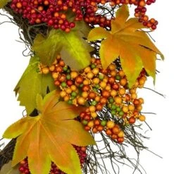Northlight Maple Leaf And Berry Twig Artificial Fall Harvest Wreath, 22-Inch -Finest Home Decoration GUEST 77d06cbd e0a1 49dc 881a a1c879d4239b