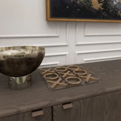 12" Modern Acrylic And Iron Tic Tac Toe Set - Olivia & May -Finest Home Decoration GUEST 7814a2e1 e134 4599 90d6 965dd4c0a86b