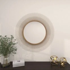 36" Metal Starburst Wall Mirror Gold - Olivia & May -Finest Home Decoration GUEST 7837c8b0 e433 4295 bcbe b74e7c2dd761