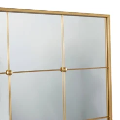 Metal Window Pane Inspired Wall Mirror Gold - CosmoLiving By Cosmopolitan