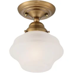 Regency Hill Schoolhouse Floating Modern Farmhouse Ceiling Light Semi Flush Mount Fixture 7" Wide Brass White Glass Shade For Bedroom Living Room Home 11 Regency Hill Schoolhouse Floating Modern Farmhouse Ceiling Light Semi Flush Mount Fixture 7" Wide Brass White Glass Shade For Bedroom Living Room Home -Finest Home Decoration GUEST 785dc7e2 95ea 4e7b 8deb d0fd2a55e786