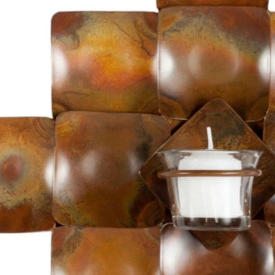 Square Cross Votive Wall Décor - Antique Copper - Safavieh 3 Square Cross Votive Wall Décor - Antique Copper - Safavieh