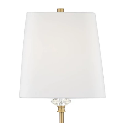 Regency Hill Julia 29 1/2" Tall Skinny Buffet Traditional End Table Lamps Set Of 2 Gold Clear Crystal Metal Living Room Bedroom Bedside White Shade 4 Regency Hill Julia 29 1/2" Tall Skinny Buffet Traditional End Table Lamps Set Of 2 Gold Clear Crystal Metal Living Room Bedroom Bedside White Shade - Image 2