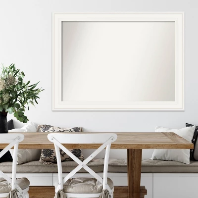 44" X 33" Non-Beveled Ridge White Wall Mirror - Amanti Art 8 44" X 33" Non-Beveled Ridge White Wall Mirror - Amanti Art - Image 6