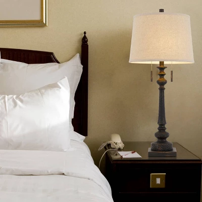 31.5" Resin Traditional Table Lamp Rustic Iron - Cal Lighting 6 31.5" Resin Traditional Table Lamp Rustic Iron - Cal Lighting - Image 4