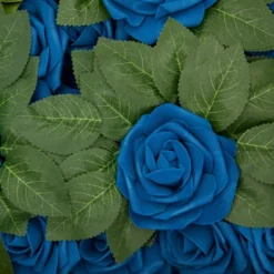 Bright Creations 60 Pack Artificial Blue Foam Roses, Faux Fake Flower Heads With Stems & Leaves For Decor & Craft, 136 Piece, 3 In -Finest Home Decoration GUEST 7b8a9c58 0429 4d00 b309 4ca62b2df4a9
