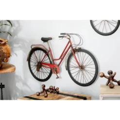 Metal Bike Wall Decor With Seat And Handles Red - Olivia & May -Finest Home Decoration GUEST 7b91abb4 d14a 499e 9f76 6fa9fdf0c02c