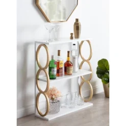 28" X 8" X 31" Ring Wooden 3-Tier Shelf White - Kate & Laurel All Things Decor 11 28" X 8" X 31" Ring Wooden 3-Tier Shelf White - Kate & Laurel All Things Decor -Finest Home Decoration GUEST 7bd5de63 0269 411e 8337 d480ac69d75e