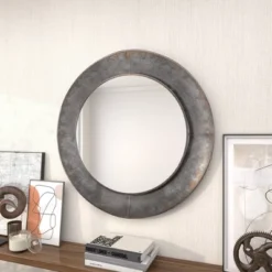 Industrial Metal Wall Mirror Gray - Olivia & May -Finest Home Decoration GUEST 7bd951c6 22f3 42ed a54b 088c3848ea0e