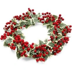 Farmlyn Creek Artificial Christmas Wreath With Holly Berries For Door Decoration (15.7 In) -Finest Home Decoration GUEST 7c1b563d 96df 41b9 bee9 39a1d58f62d2
