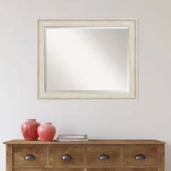 33" X 27" Regal Birch Framed Wall Mirror Cream - Amanti Art -Finest Home Decoration GUEST 7c4f311f 5c5d 4ba2 a615 d9eaf489de45