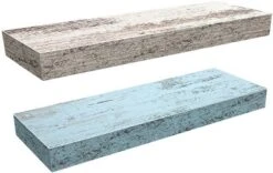 Sorbus Rustic Wood Coastal Beach Style Hanging Rectangle Wall Shelves -Finest Home Decoration GUEST 7c54f6e2 5f1d 4f7a a304 096c86949221