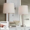 360 Lighting Camile Modern Table Lamps 25" High Set Of 2 Brushed Nickel With Table Top Dimmers USB Charging Port Off White Drum Shade For Office Desk -Finest Home Decoration GUEST 7d15f5c6 04c4 40d1 97b2 0de5eed6f8d3