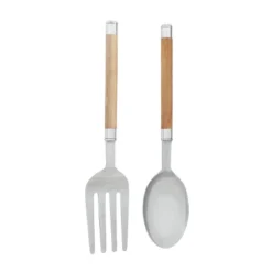 Set Of 2 Aluminum Utensils Spoon And Fork Wall Decors - Olivia & May