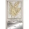 Canvas Leaf Framed Wall Art With Silver Frame Gold - CosmoLiving By Cosmopolitan