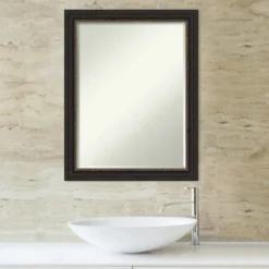 Amanti Art Accent Bronze Narrow Petite Bevel Bathroom Wall Mirror 27.5 X 21.5 In. -Finest Home Decoration GUEST 7e77798c 75a5 4e51 ab96 964d3b06d010