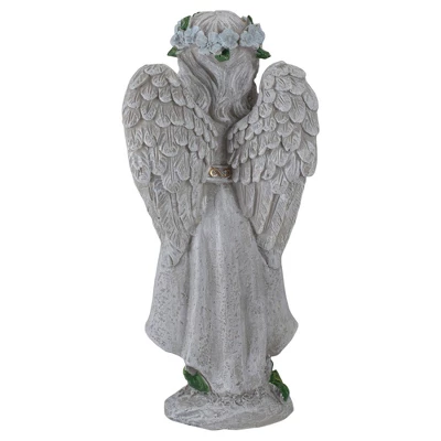 Northlight 10" Angel Standing In Prayer Outdoor Garden Statue 4 Northlight 10" Angel Standing In Prayer Outdoor Garden Statue - Image 2