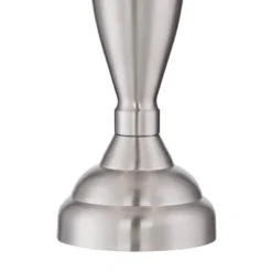 Regency Hill Blair Traditional Table Lamps 25" High Set Of 2 Brushed Nickel White Drum Shade For Bedroom Living Room Bedside Nightstand Office Family -Finest Home Decoration GUEST 7eb875dd cf43 4d5b b2c7 e4e61874f643