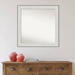 31" X 31" Non-Beveled Imperial White Wall Mirror - Amanti Art -Finest Home Decoration GUEST 80168c65 95a1 4a46 b173 c156199527a7