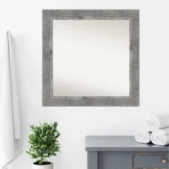 32" X 32" Non-Beveled Bridge Wood Bathroom Wall Mirror Gray - Amanti Art 16 32" X 32" Non-Beveled Bridge Wood Bathroom Wall Mirror Gray - Amanti Art -Finest Home Decoration GUEST 803f6a4e 2bfa 4dd3 8c31 19bee01811a9