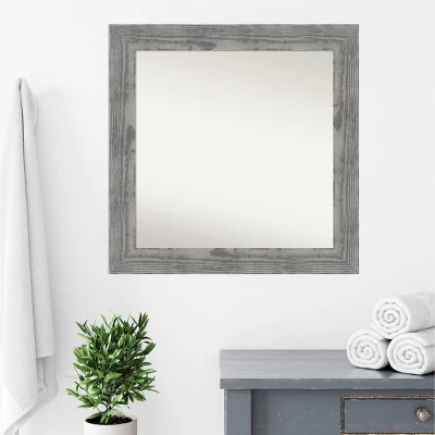 32" X 32" Non-Beveled Bridge Wood Bathroom Wall Mirror Gray - Amanti Art 9 32" X 32" Non-Beveled Bridge Wood Bathroom Wall Mirror Gray - Amanti Art - Image 7