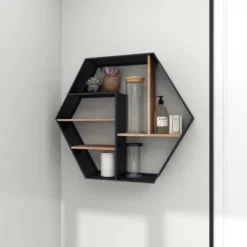 Industrial Wood Wall Shelf Black - Olivia & May -Finest Home Decoration GUEST 8053c3ca 0cd9 43ca 91f4 9f4669d1a6ec