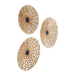 Set Of 3 Seagrass Plate Handmade Woven Basket Wall Decors Brown - Olivia & May -Finest Home Decoration GUEST 8182f0de 3e54 418a 8f94 bd9336099efc