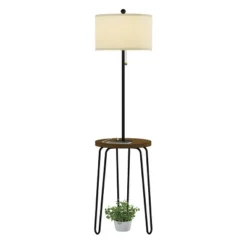 Hastings Home Floor Lamp With Table, Shelves, USB Port And Hairpin Legs -Finest Home Decoration GUEST 81ea496a db8c 49dc 80ec 4e6b8fc71247