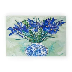 Lara Lee Meintjes Iris Bouquet In Chinoiserie Vase On Blue And White Striped Tablecloth On Painterly Mint Green Welcome Mat - Society6 12 Lara Lee Meintjes Iris Bouquet In Chinoiserie Vase On Blue And White Striped Tablecloth On Painterly Mint Green Welcome Mat - Society6 -Finest Home Decoration GUEST 822905c0 28c6 4e6b b3cb 1fb3846079b8