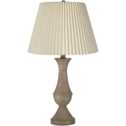 Regency Hill Avery Traditional Table Lamps 25" High Set Of 2 Faux Wood With USB Charging Port LED Touch On Off Ivory Shades For Living Room Home Desk -Finest Home Decoration GUEST 8374cff6 d6e9 4c01 91de 3c705029816b