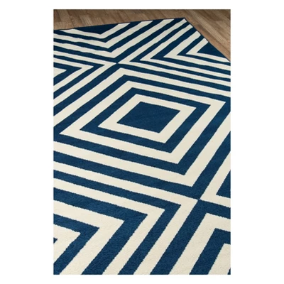 Navy Indoor/Outdoor Geometric Rug 3 Navy Indoor/Outdoor Geometric Rug